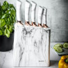 Klausberg KB 7769 Knife Set with Stand, 6 pieces, Ergonomic handles, Stainless steel, White marble