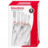 Klausberg KB 7769 Knife Set with Stand, 6 pieces, Ergonomic handles, Stainless steel, White marble