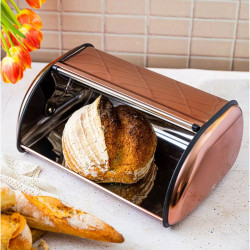 Kinghoff KH 1870 Bread Box, 44 cm, Lightweight and durable construction, Stainless steel, Rose gold