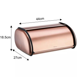 Kinghoff KH 1870 Bread Box, 44 cm, Lightweight and durable construction, Stainless steel, Rose gold