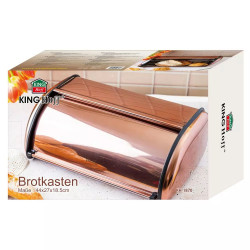 Kinghoff KH 1870 Bread Box, 44 cm, Lightweight and durable construction, Stainless steel, Rose gold