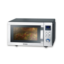 Cuptor cu microunde 3in1 Severin MW 7777, 2050 W, Grill, Functie aer cald, 25 l, 10 trepte, Timer, Dezghetare, LED display, Negru/Inox