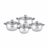 Set oale cu capac Oliver Voltz OV51210N8, 8 piese, Manere din silicon, Inductie, Inox/Gri