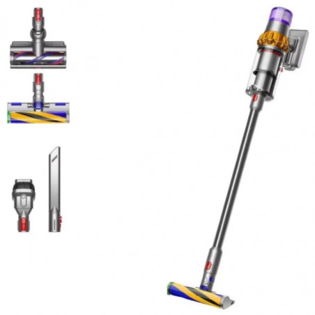 Κάθετη ηλεκτρική σκούπα Dyson V15 Detect Аbsolute, 660W, 0.76 l, 60 λεπτά αυτονομία, Αισθητήρες, 3 λειτουργίες, LCD, Γκρι