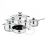 Set de oale si tigaie Royalty Line RL-1231B, 12 piese, Otel inoxidabil, Multistrat, Inductie, Inox