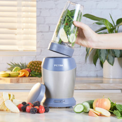 Petra NutriMax Blender, 6 blades, 1000W, 1-liter jar, BPA-free, Gray/Blue