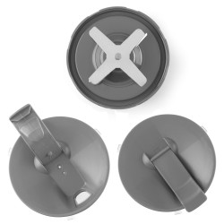 Nutri blender Petra NutriMax, 6 lame, 1000W, 1 L, Fara BPA, Gri/Albastru