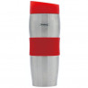 Rosberg R52011C Insulated Mug, 380 ml, Double-walled, Ergonomic, Stainless Steel, Red/Stainless Steel