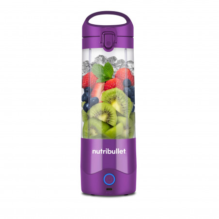 Nutribullet NBP003PU Portable USB Blender, 2000 mAh, 475 ml, 4 blades, Ice crushing, Up to 15 cycles, Purple