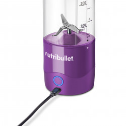 Преносим USB блендер Nutribullet NBP003PU, 2000 mAh, 475 ml, 4 ножа, Трошене на лед, До 15 цикъла, Лилав