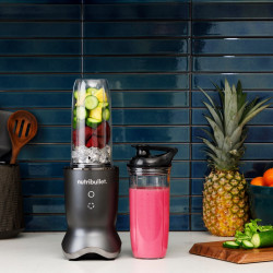 Блендер Nutribullet NB1206DGCC, 1200W, 900 мл, 1 скорост + Pulse, Сензорни бутони, Без BPA, Тъмносив/сребрист