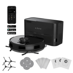 AENO ARC0005S Robot Vacuum Cleaner, 4000Pa, 3000 mAh, 120 m², Mapping, Wi-Fi, Voice Control, Run Time up to 120 min, Black