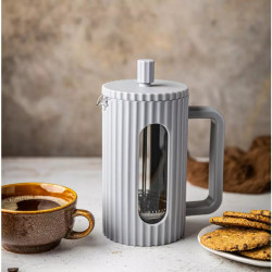 Klausberg KB 7752 French Press for Coffee/Tea, 1 L, Cool-Touch Body, Glass, Gray