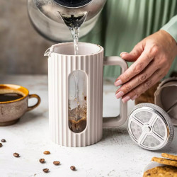 Френска преса за кафе/чай Klausberg KB 7754, 1 л, Ненагряващ се корпус, Стъкло, Бежов