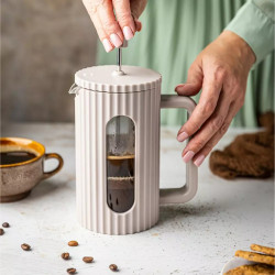 Klausberg KB 7754, 1 l, nem melegedő test, üveg, bézs színű, francia kávé/tea presszó