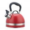 Ceainic cu fluier Kinghoff KH 1853, 1.8 l, Maner izolat termic, Inductie, Rosu/ Inox