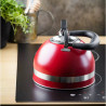 Ceainic cu fluier Kinghoff KH 1853, 1.8 l, Maner izolat termic, Inductie, Rosu/ Inox