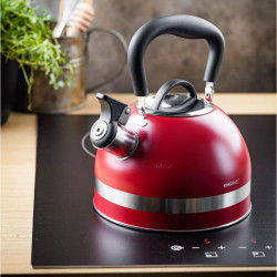 Βραστήρας με σφυρίχτρα Kinghoff KH 1853, 1,8 l, Επαγωγή, Θερμομονωμένη λαβή, Κόκκινο