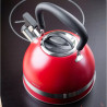 Ceainic cu fluier Kinghoff KH 1853, 1.8 l, Maner izolat termic, Inductie, Rosu/ Inox