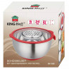 Bol multifunctioanal pentru salata Kinghoff KH 1889, 24 cm, 5 L, 3 razatori, Anti-alunecare, Inox / Rosu