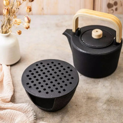 Kinghoff KH 1843 2in1 öntöttvas melegítőedény, 15cm, levehető teteje alátétként szolgál, fekete színű