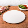 Klausberg KB 7788 Stone Pizza Baking and Serving Plate, 33 cm, Metal Handles, White