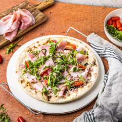 Klausberg KB 7788 Stone Pizza Baking and Serving Plate, 33 cm, Metal Handles, White