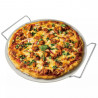 Klausberg KB 7788 Stone Pizza Baking and Serving Plate, 33 cm, Metal Handles, White