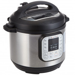 Мултикукър под нялагане Instant Pot DUO 6 112018201, 1000W, 5.7l, 13 програми, 7 функции, Система за безопасност, Сребрист/черен