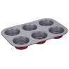 Oliver Voltz OV51223RK Muffin Pan, 6-Cup, Marble Finish, Red
