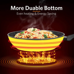 Уок тиган Royalty Line RL-FWN30, 30 см, Мраморно покритиe, Бързо загряване, Индукция, Черен