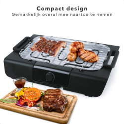 Elektromos grill Royalty Line RL-BGT2000, 2000W, 38x28 cm, 200C, termosztát, leeresztő tálca, fekete