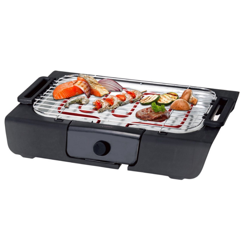 Elektromos grill Royalty Line RL-BGT2000, 2000W, 38x28 cm, 200C, termosztát, leeresztő tálca, fekete