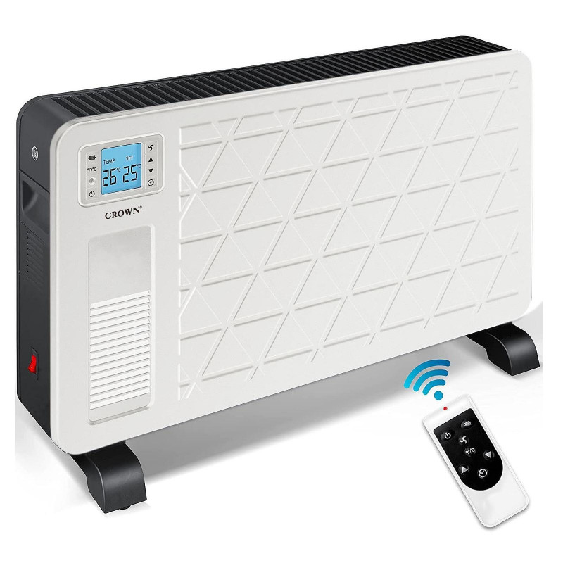 Crown RCH-8302 Rally Convection Heater, 2300W, 25 m², 3 settings, Wi-Fi, Thermostat, Timer, Remote Control, White