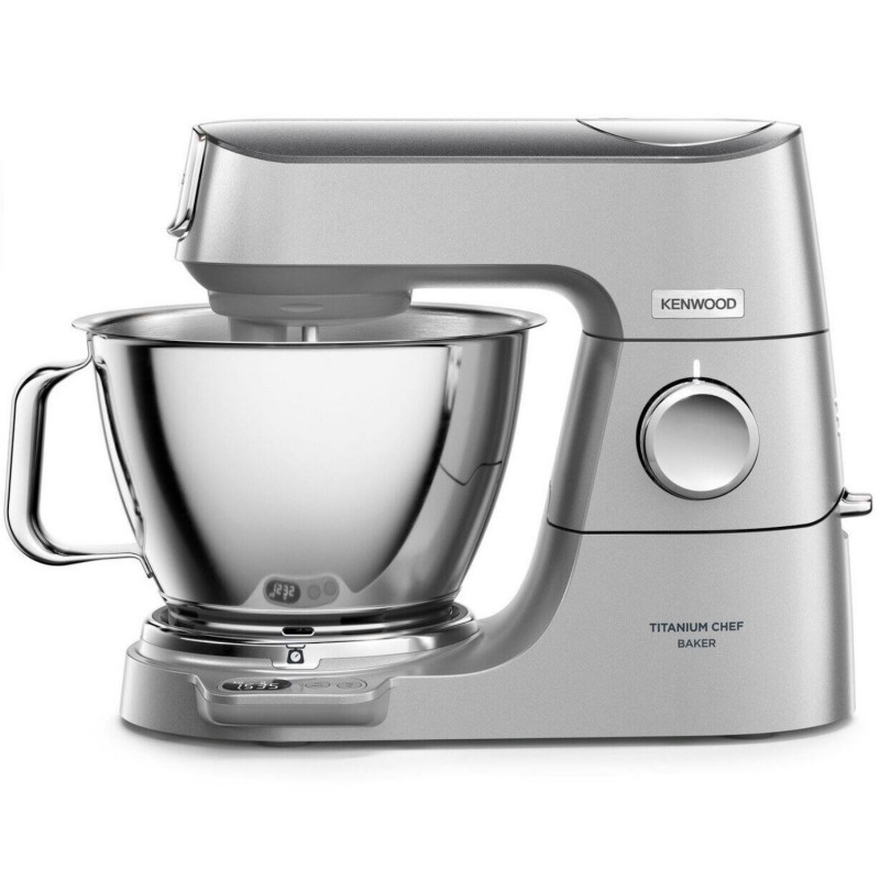 Mixer planetar Kenwood Chef KVC85.004SI, 1200 W, 3.5/5 L, 9 viteze, Pulse, Cantar incorporat, 2 boluri, Argint