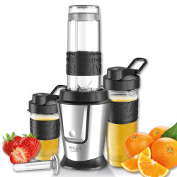 Blender Adler AD 4081, 800W, 2 pahare/sticle 400/570 ml, 20 000 rpm, 4 lame din otel inoxidabil, Zdrobire gheata, Fara BPA, Negru