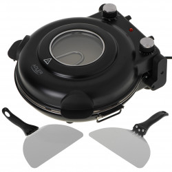 Електрическа фурна за пица ADLER AD 6314, 1200W, 31.5 см, 5 настройки на темп, Таймер, Черен