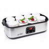 Aparat de iaurt First Austria FA-5120-2, 30W, Digital, 8 recipiente a 190ml, Timer, Inox/Negru