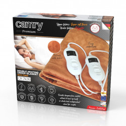 Camry CR 7436 Double Electric Blanket, 2x60W, 150x160 cm, Overheat Protection, 8 Settings, Brown