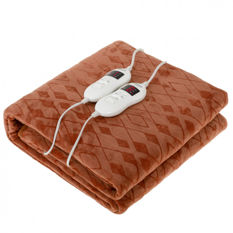 Camry CR 7436 Double Electric Blanket, 2x60W, 150x160 cm, Overheat Protection, 8 Settings, Brown