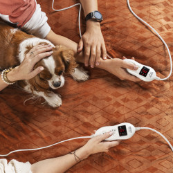 Camry CR 7436 Double Electric Blanket, 2x60W, 150x160 cm, Overheat Protection, 8 Settings, Brown