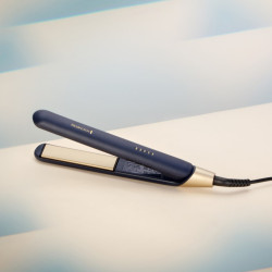 Remington S5805 Sapphire Luxe Hair Straightener, Ceramic Coating, Fast Heating, 5 Temperature Settings, Auto Shut-Off, Bronze/Dark Blue