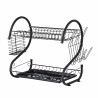 Rosberg R53000H Dish Dryer, 2 tiers, Cutlery and glass holders, Black