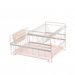 Rosberg R53000P Dish Rack, 2 tiers, Holder for cutlery and plates, Beige