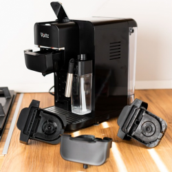 Eszpresszógép kapszulákhoz és őrölt kávéhoz 8in1 Oliver Voltz OV51171I5, Tejrendszer, 20 bar/1350W, Fekete