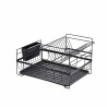 Rosberg R53000P Dish Rack, 2 tiers, Holder for cutlery and plates, Black