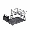 Rosberg R53000P Dish Rack, 2 tiers, Holder for cutlery and plates, Black