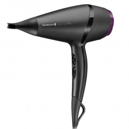 Πιστολάκι Μαλλιών Remington AC7100 Pro 2100, 2100W, 3 θερμοκρασίες, 2 ταχύτητες, μοτέρ εναλλασσόμενου ρεύματος, κεραμικό πλέγμα ιονισμού, Μαύρο/μωβ