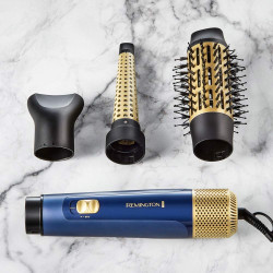 Remington AS5805 Sapphire Luxe Hair Dryer and Styler, 1000W, 2 speeds, Ceramic coating, Ionization, Gold/Dark Blue
