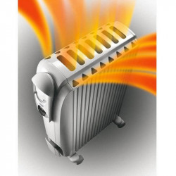 Radiator cu ulei DeLonghi TRD41025 DRAGON 4, 2500W, 3 trepte, Pana la 75 m², 10 elementi, Termostat, Functie anti-inghet, Alb